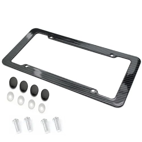 Marco para matrícula de efecto carbono con kit de tornillos estándar universal 2