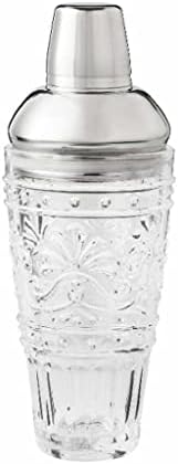 Cassie, Glass Embossed Cocktail Mixer Shaker, The Pioneer Woman 20 oz Shaker