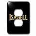 3dRose Isabell common girl baby name in the USA. Yellow on... - Light Switch Covers (lsp-376996-6)