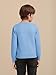 Haloumoning Boys Sweater Kids Fashion Long Sleeve Crewneck Knit Pullover Fall Winter Clothes 5-14 Years Sky Blue