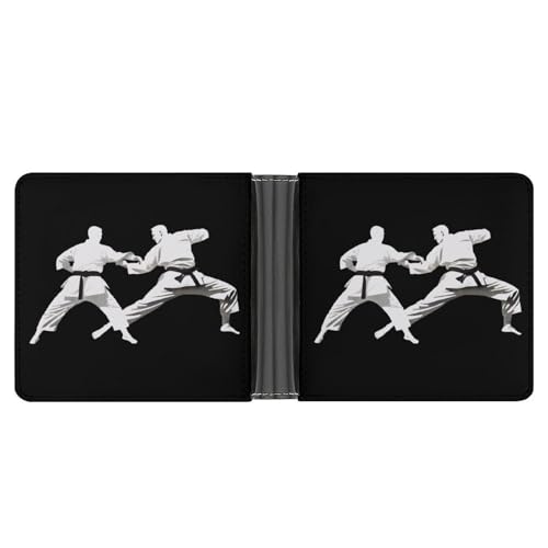 Karate Funny Men's Slim Bifold Wallet with Multiple Card Slots Front Pocket Purse