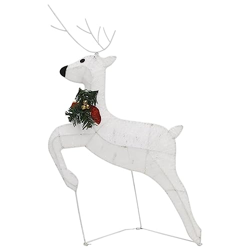 Rennes de Noël blanc déco extérieure étanche pour terrasse - 5