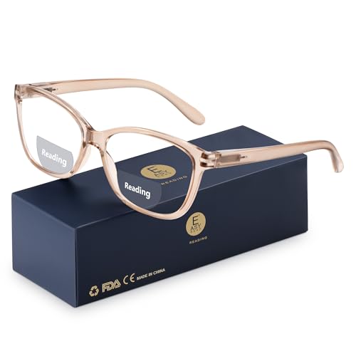 EASY READ Bifocal Reading Glasses for Women,Blue Light Blocking Computer Readers,Anti UV Women Eyeglasses with Spring Hinge(Magnification 2.50,Brown)