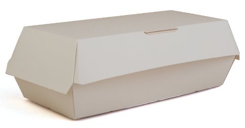 SCT Large Sandwich Clamshell (500 Pack), 7x3x2.625, White Sandwich Clamshell, Jumbo Hot Dog, To Go Container, Serving Boat, Disposable, Durable, 0715