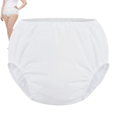 Pantalones de plástico para incontinencia para adultos Ropa interior impermeable a prueba de fugas Material de PE para el cuidado de ancianos y protección contra la enuresis Blanco L Pantalones p.