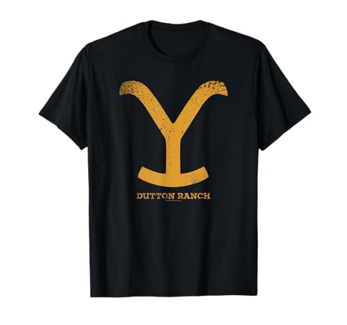 Yellowstone Dutton Ranch Gold Y Logo Maglietta