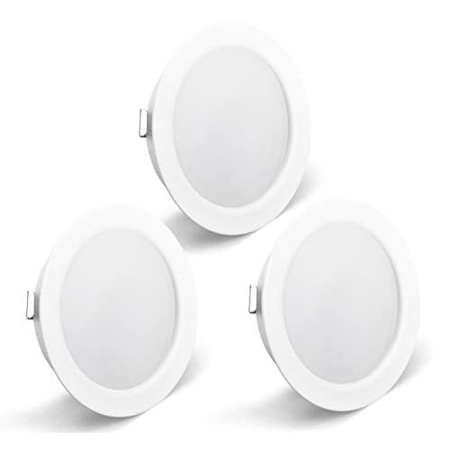 OPPER 3er Set LED Möbelleuchte 230V,3.5W LED IP44 G4 15mm Flache Möbel Einbaustrahler,3000K Warmweiß,Küchenhaube Leuchte,Badleuchte Einbauspot(Weiß)