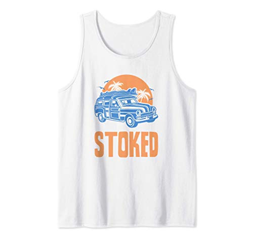 Stoked - Gift For Surfers - Woody Sunset and Surfing Débardeur