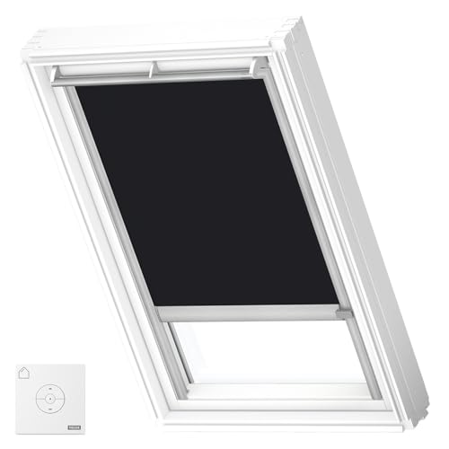 VELUX Original Store Occultant à Énergie Solaire, MK04, Noir, Cadre Argenté