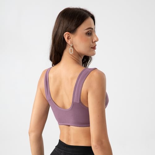 Image of Womens Daisy Bra Front Closure Sports Bras Beauty Back Full Coverage Comfor Easy Close Bra Front Buckle Corset Beige