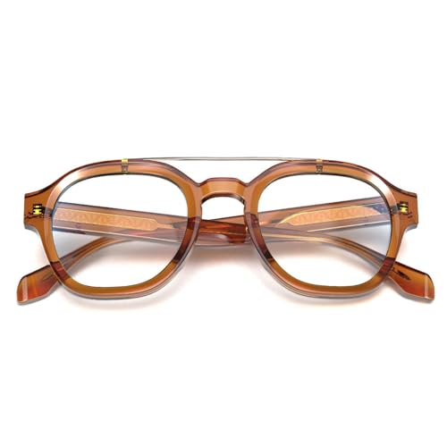 Image of VISOONE Retro Round Anti Eyestrain Metal Medium Eyewear Blue Light Blocking Glasses for Computer Gaming Women Man SANFORD