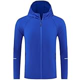 Smatstyle Giacca Corsa da Uomo Sportiva Giacca Antivento Leggera da Corsa Top con Tasche Laterali Cerniera con Cappuccio e Traspirante Asciugatura Rapida Sport Palestra Ciclismo