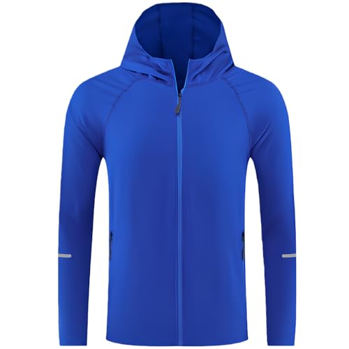 Smatstyle Hombre Chaqueta Deportiva Cortavientos ligero Transpirable Chaqueta Manga Larga Bolsillos con Cremallera Jacket Alta Visibilidad Secado rápido Para Correr Ejercicio Ciclismo