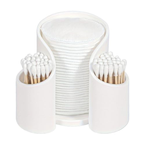 Dispensador de hilo dental de baño, funda de escritorio, 4.33 x 3.54 x 2.76 pulgadas, caja de almacenamiento compacta, tapa transparente a prueba de polvo, diseño de fácil acceso para hilo dental