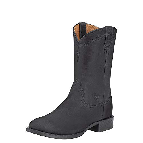 ARIAT mens Heritage Roper Cowboy Western Boot, Black Deertan, 10.5 US