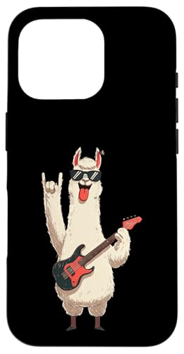 Cool Llama Guitar Funny Animal Rockstar�f�U�C�� �X�}�z�P�[�X iPhone 16 Pro �p