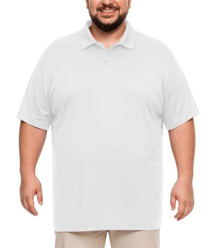 Kecols Big and Tall Men's Polo Shirt UPF 50+ Quick Dry Collared Golf Shirt