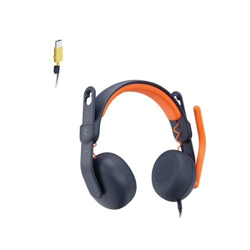 Image of Logitech Zone Learn On-Ear Wired Headsets for Learners, Comfortable and Adjustable fit for Kids, Replaceable Accessories, Mic, USB-A for Windows /macOS /iPadOS /Android /Mobile