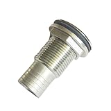 ZRuiYFFS 316 Stainless Steel Straight Through Hull Valve Fitting with Custom Gasket Marine Pipe Drain Fitting for Boats, Yachts (Semi-Thread, 1in)