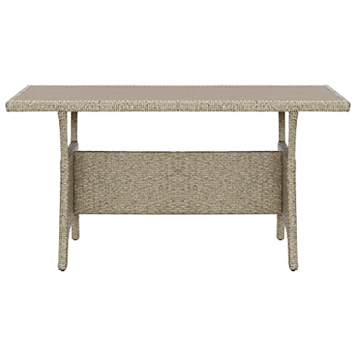 Table de jardin en polyrotin gris 120x70x66cm table à manger extérieur acier terrasse
