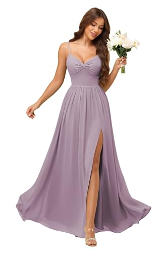 FreeBeauty-Elegant-Bridesmaid-Dresses-Long-for-Women-2025-Chiffon-V-Neck-Ruched-Formal-Dresses-with-Slit-Wisteria