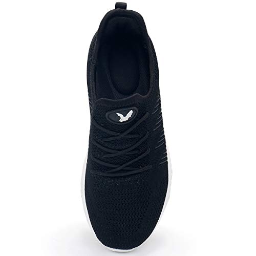 Womens Memory Foam Walking Shoes Lightweight Fashion Sports Gym Jogging Slip on Tennis Running Sneakers Black 8.5 B(M) US - Thumbnail 3