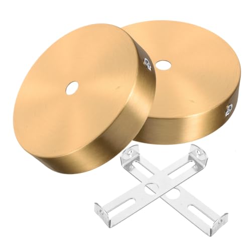 Anneome 2 pezzi Rosone in Ottone Durevole per Lampadario e Applique da Parete Piastra di Montaggio Rotonda Supporto Flessibile per Soffitto e Ventilatore per Installazioni DIY Classica e