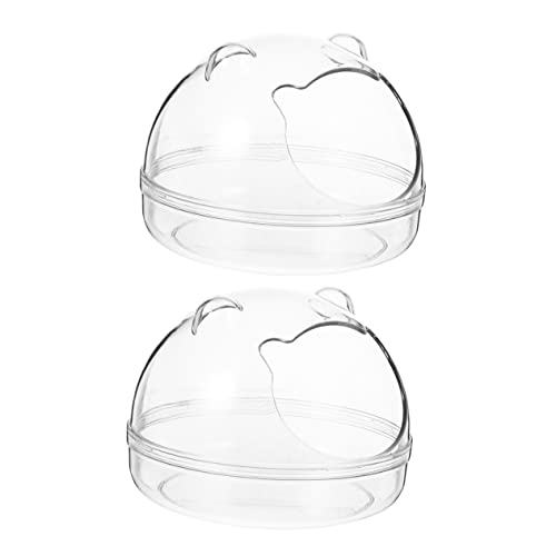 Toddmomy Caja De Baño para Hámster Transparente, Bañera Desmontable De Plástico, Tamaño Pequeño, Contenedor Visible para Mascotas Pequeñas, Uso Doméstico para Hámster y Cobayas