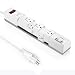 Urbo Power Strip with 6 Rotating AC Sockets + 2 USB Ports with 1080 J Surge Energy Rating, Grounded and Protected by Safety Features for Work Stations, Entertainment Units, Kitchens, Offices and More