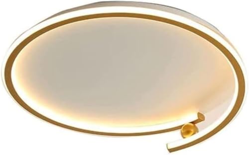 Plafón LED, techo redondo de hierro para dormitorio, diseño moderno y sencillo, montaje empotrado, LED, 3 colores, intensidad variable, acrílico, para comedor, salón, oficina (50 cm)