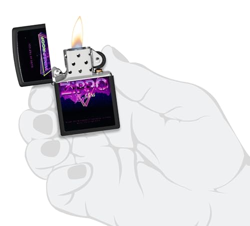 Image of Zippo Sign Design Black Matte, Pocket Windproof Fuel Refillable Lighter, BIS Certified