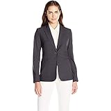 Calvin Klein Women's Single Button Suit Jacket,Charcoal Melange,2