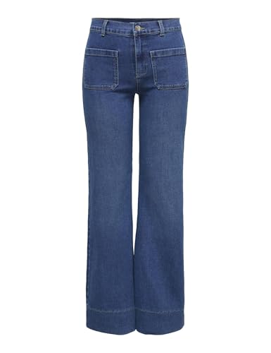 ONLY Onlcypress HW Pocket Flare Dnm PIM, Medio De Mezclilla Azul, 30W / 30L Mujeres