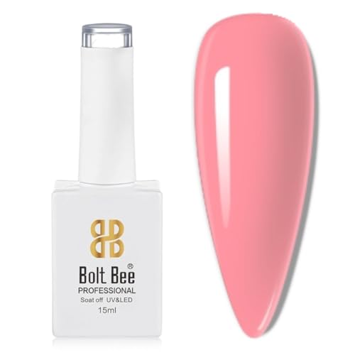 Image of Bolt Bee Baby Pink Color Gel Nail Polish Soak Off UV Gel DIY at Home Manicure Salon Nail Art (143, 15ml)