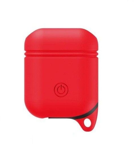 Brain Freezer Silicone Sleeve Skin Carrying Bag with Keychain Clip Compatible with AirPods 1 & 2 Only ( Not Compatible with Boat, Petron, Earpods, Realme Air Buds, Airpods Pro, Airpod 3) Wireless Headset Red (Device Not Included)