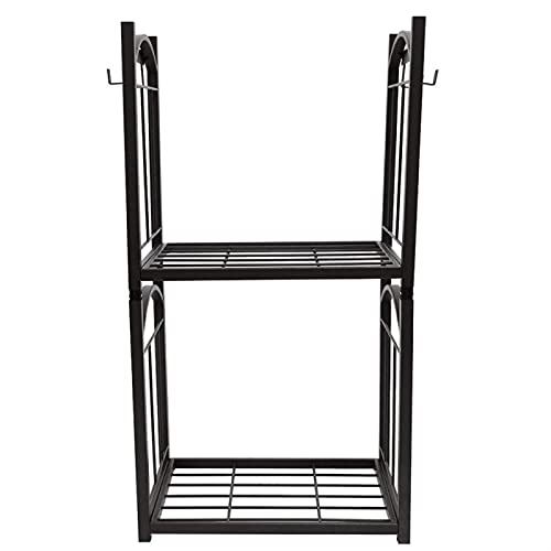 Zwaar brandhoutrek 2 Lagen Iron Brandhout Rack Afneembare Haard Tool Rack Indoor Outdoor Ontsteking Houder Indoor… - Image 5