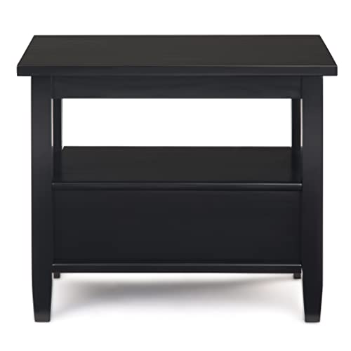 SIMPLIHOME Warm Shaker Solid Wood 14 inch Wide Transitional-Style Narrow Side Tables in Black for the Living Room and Bedroom (Set of 2) by SIMPLIHOME - Image 3