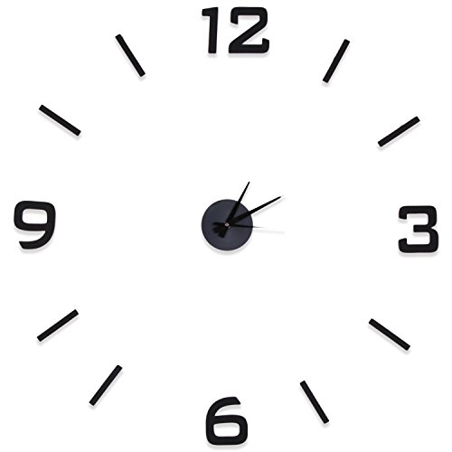 Clever Creations Black DIY Battery Powered Adhesive Wall Clock - 20