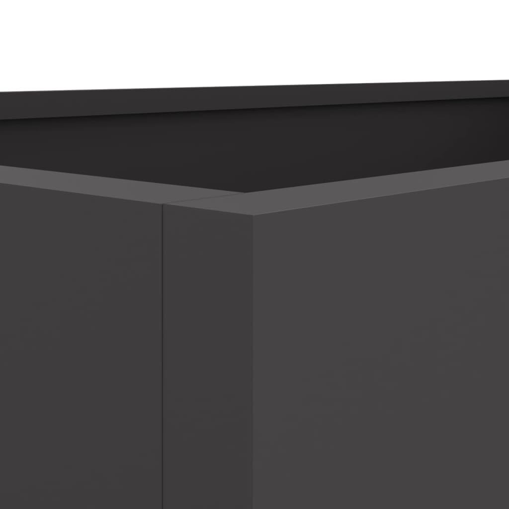 vidaXL Jardinière, Bac à Fleurs, Pot de Plantes, Boîte à Fleurs, Jardinière Surélevée de Jardin Patio Terrasse, Noir 62x30x29 cm Acier