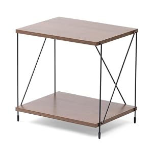 サンワダイレクト オープンシェルフ ラック 2段 幅40cm×奥行30cm×高さ38.7cm 簡単組み立て ネジなし工具不要 ダークブラウン 木目調 100-SH002M