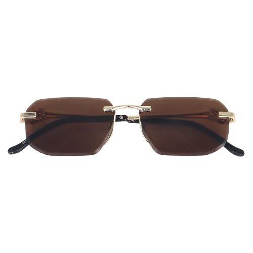 Image of Dervin Rimless Rectanglular Sunglasses For Men and Women | Unisex Frameless Sun Glasses Shades