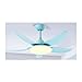 Deckenventilator 52-Zoll-kreativer Deckenventilator mit Licht 3-farbig, reversible Deckenventilatoren mit Fernbedienung für Schlafzimmer Wohnzimmer Schlafzimmer (Color : Blue)