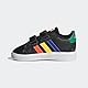 adidas Unisex Baby Grand Lifestyle Hook and Loop Shoes Tennisschuhe, Core Black/Lucid Blue/Court Green, 19 EU
