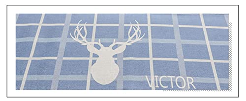 Chemin de table en polyester de qualité supérieure au motif de cerf de Noël ciselé