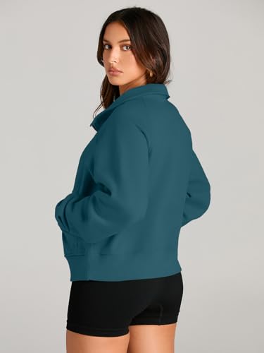 Image of AUTOMET Womens Sweatshirts Half Zip Cropped Pullover Fleece Quarter Zipper Hoodies 2026 Fall Fashion Outfits Clothes