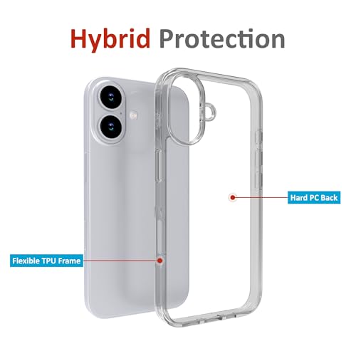 Image of for iPhone Case 16 Plus, [Anti-Yellowing Technology] [Military Grade Drop Protection] Shockproof Slim Hybrid Phone Case for iPhone 16 Plus - Crystal Steel Grey