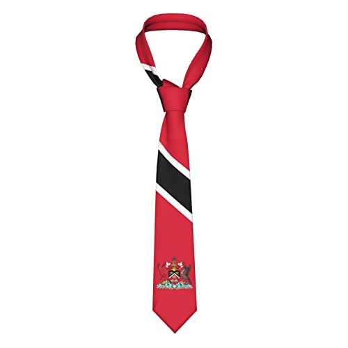 DABOYOZHZH Trinidad And Tobago Emblem Striped Necktie Men'S Neck Ties Mens Party Business Neckties Soft Skil Tie