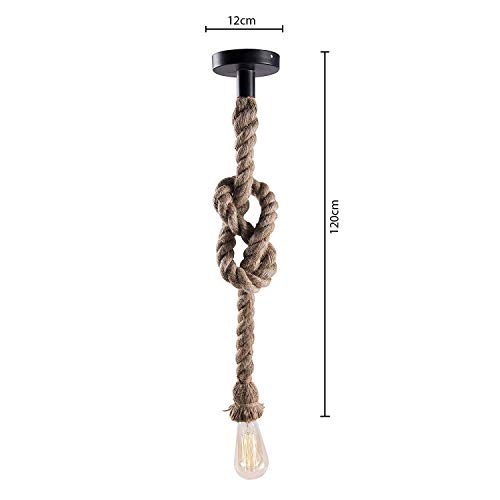 Image of E27 Rustic Lamp Rope Hanging Light (Pack of 4) Pendants Ceiling Lamp