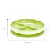 Munchkin Stay Put Suction Plates for Baby and Toddler, 3 Divided Sections , Blue/Green