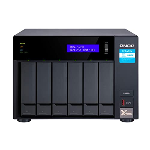QNAP(キューナップ) TVS-672X IntelR Core? i3プロセッサ搭載 M.2 PCIe NVMe SSDキャッシングおよび4K HDMI出力を備えた高性能多機能6ベイNAS